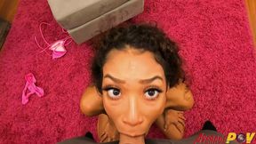 petite latina gf sarah lace gives amazing blowjob