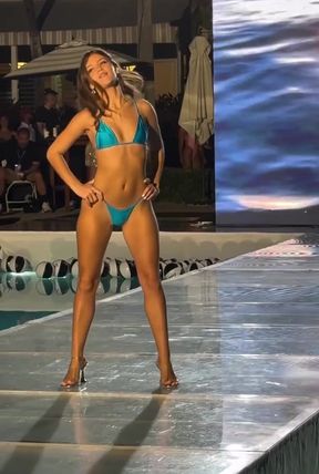 Fashion show model on runway