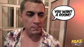 Sexy Polish backpacker Misha Cross gives landlord a sloppy blowjob &