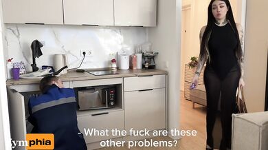 Onlyfans model takes plumber raw in missionary then facefucked