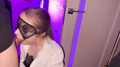 Blowjob in heels after casting drenched pulled out cum in throat