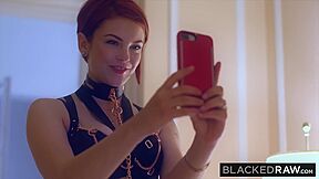 Submissive Ginger Taking Monster Big Black Dick In Her Cunt & Mouth