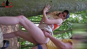 Fucked up on the forest path and inseminated without a condom the cunt!