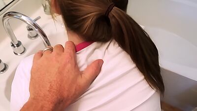 Redhead Teen Step Daughter Sex With Step Dad While Brushing Teeth POV