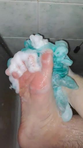 They soap my feet in the shower