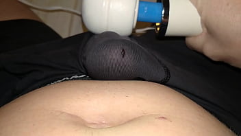 041 Hitachi Wand Vibrating My Dick Through My Boxers Vegaslife486