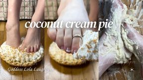 Coconut Cream Pie Foot Play - Messy Food Fun!