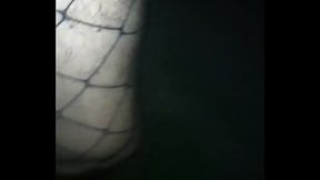 Naked in the grass Nature Fishnet Stockings painted Nails