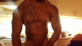 Huge Muscular Super Hunk Flexes