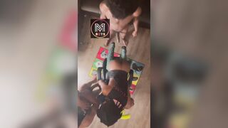 Roll the bottom - pal takes 2 BIG BLACK COCK