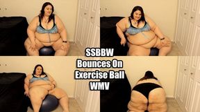 SSBBW Bounces On Exercise Ball (WMV)