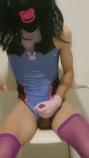 Cum For Me Daddy Big Cock Shemale In DVA Cosplay Cumming   Clip 1