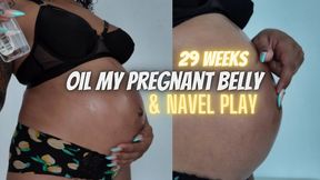 Oil my Pregnant Belly and Navel Play