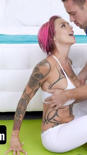 GotMylf - Flexible Tattooed Milf With Big Tits Works Out Her Pussy Muscles With Athletic Trainer   Clip 2