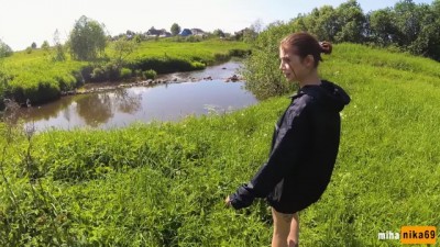 Real Outdoor Sex on the River Bank after Swimming