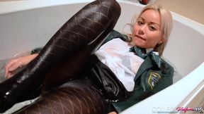 In the Bath Green and Black Uniform Featuring Lily