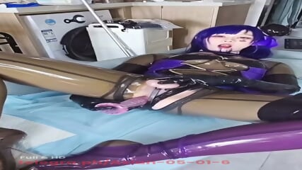 Chinese Ts Wearing Latex Costume And Playing Alone - Asian Premium Shemale Amateur