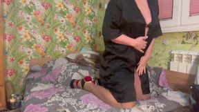 Facesitting and JOI for Paco, wet the pantyhose