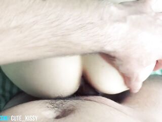 My constricted vagina love his rod. Doggystyle makes me creamy. His sticky cum looks priceless on my twat!