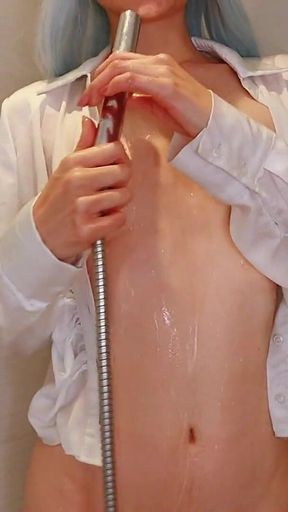 Stepmommy Wets Her Blouse and Yoga Pants in the Shower