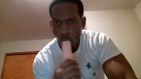 Black Daddy Sucking His Dildo