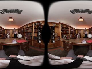VR Bangers: Blond Teen Rides a Massive Weenie in the College Principal’s Office - VR Porn