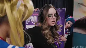 OOPSIE! - Jewelz Blu Sneaks Lulu Chu Fuck At Futakuthon Until Codi Vore Joins Anal Threesome