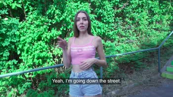 Mary Popiense's Outdoor Orgy: Skinny College Girl Loves Big Cock