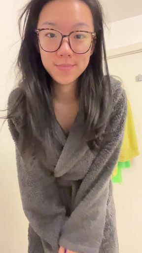 Asian solo amateur shows off petite tits and ass