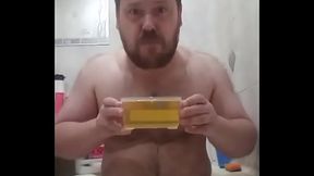 I drink fresh urine and spit it out on my body!