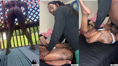 Hot Petite Black girl take a big massive dick down her fat Ebony pussy