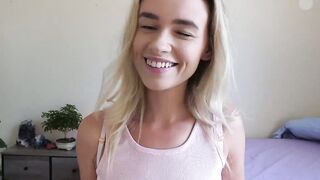 Cute blonde Khloe Kingsley ask a busy stud to drill hard her sweet pussy