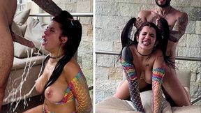 Petite submissive Latina slut gets humiliated and creampied