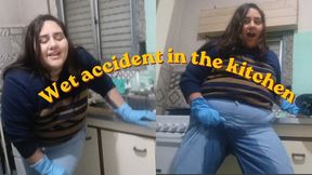 Urine: wet accident in the kitchen