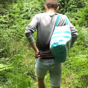 Amateur Gay Twink Miller Larkin Rides His Dildo In The Woods