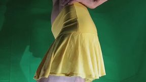 Yellow Skirt No Panties