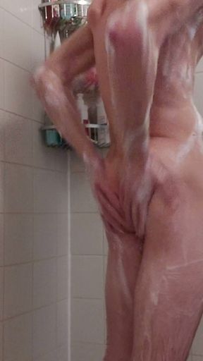 Soapy shower cock play   Clip 1