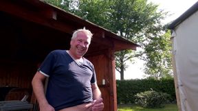 Small tits brunette sprayed in her mouth outdoor