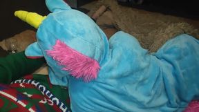 Little Princess in Unicorn Pajamas Sucks Cock!