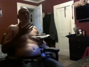 pigging out on snack cakes