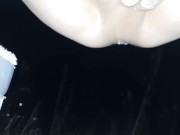 "Oh my poor ass" Twink pushes cum out of swollen ass public after car fuck