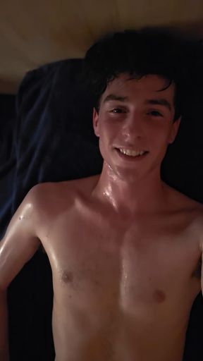 Watching Sauna Boy take a sauna and masturbate