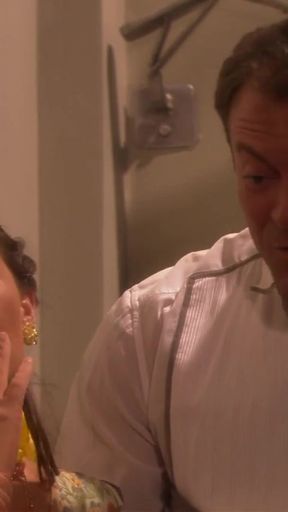 Thrilling moment from &quot;Horny brunette&#039;s wet pussy was destroyed by her husband on the staircase&quot;
