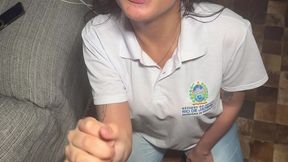 ela chega da escola ja sentando com o cu.