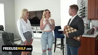 Chess Coach Turns The Lesson Into A Wicked Free Use Threesome With StepMom & StepDaughter