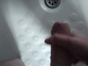 Uncut British Teen Boy Shoots His Huge Load Into The Bathtub
