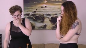 Julie and Sassy engage in a thrilling game of Strip Body Shots