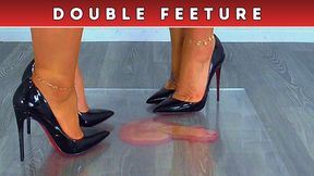 Goddess Amber & Miss Lucy - Crushing The Cum From Your Balls Under Plexiglass & Our Hot Louboutin Heels - Amber Cam & Lucy Cam (215) - Double Feeture