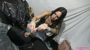 Tasting used condoms from the cabaret (Cuckold) by Bruna # SD MOBILE