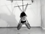 Pulling her panties and making her cum - Shibari suspension ORGASM